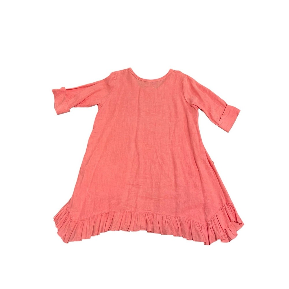 Hearts Desire By Mary Grace Small Coral Ruffle Top Tunic Lagenlook 23" PTP